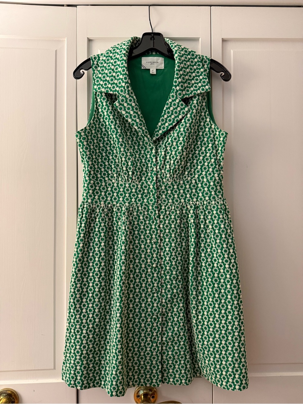 Tuckernuck Green Sleeveless Collared Fit-and-Flare Dress